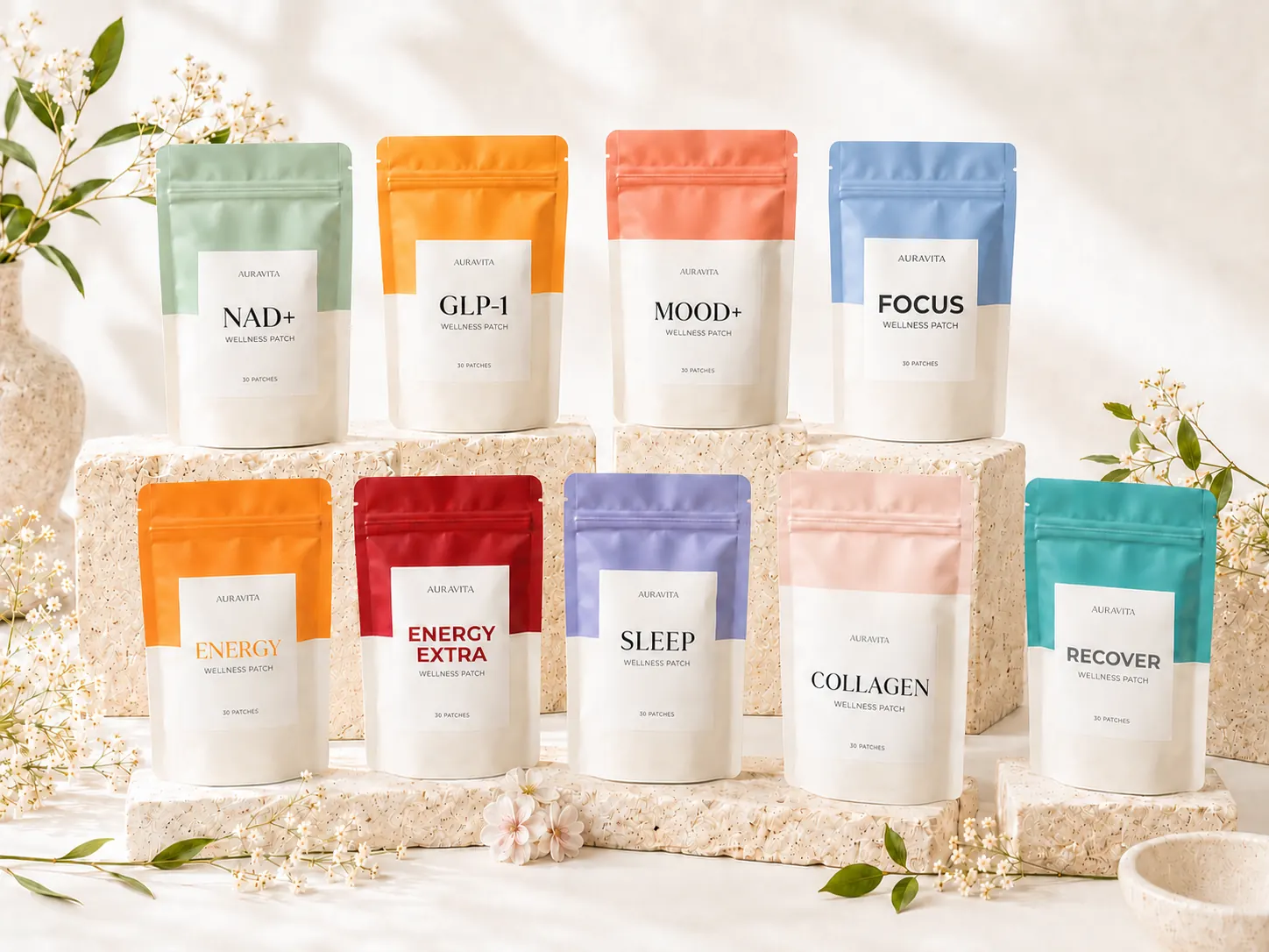 AuraVita wellness patch collection — mix any patches
